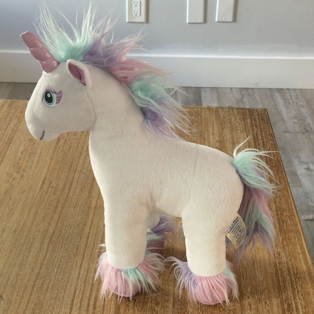 Build A Bear Stuffed Rainbow Unicorn Plush BAB